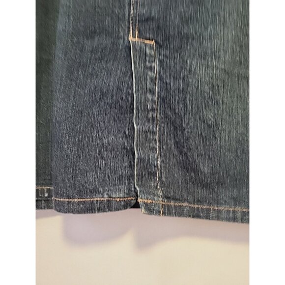 Old Navy Womens Blue Jean Denim Short Skirt Size Cotton Front Slit - Picture 6 of 8